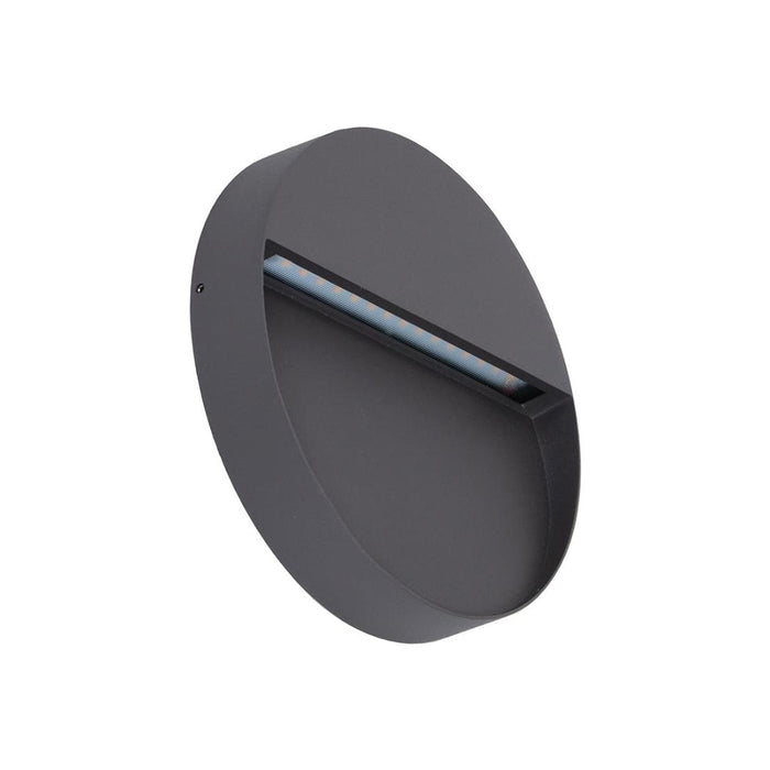 Buy Outdoor Step Lights Australia Zeke Round Outdoor Step Light 12V 9W Dark Grey Aluminium 5000K - 19867
