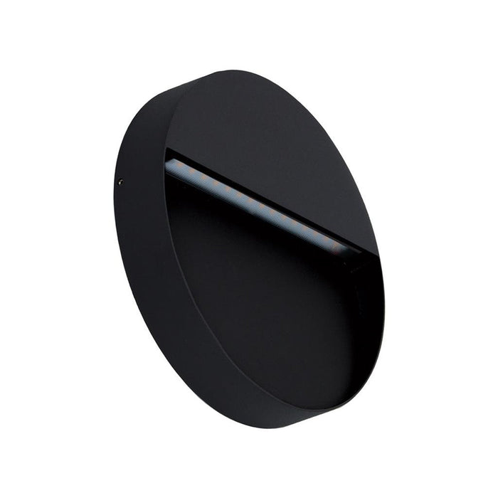 Buy Outdoor Step Lights Australia Zeke Round Outdoor Step Light Black Aluminium 5000K - 19515