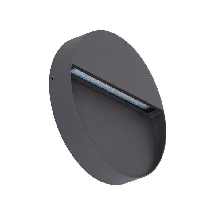 Buy Outdoor Step Lights Australia Zeke Round Outdoor Step Light Dark Grey Aluminium 5000K - 19489