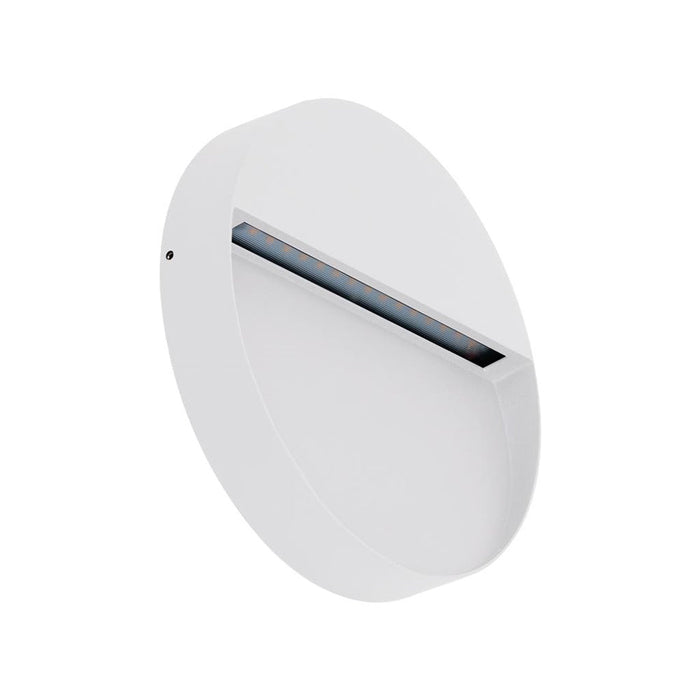 Buy Outdoor Step Lights Australia Zeke Round Outdoor Step Light White Aluminium 3000K - 19506
